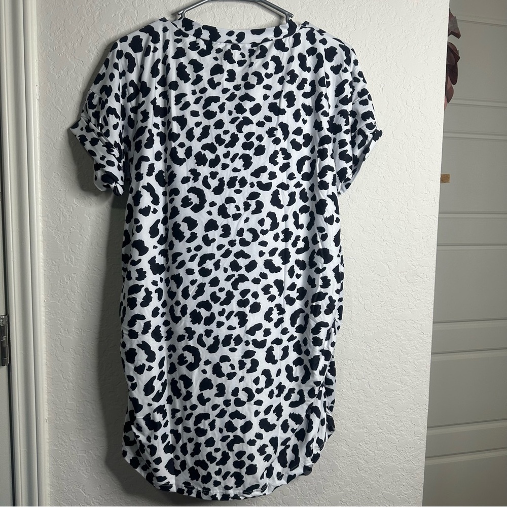 Maternity Top Short Sleeve Boutique Size 2-XL Leopard Print - Picture 5 of 8